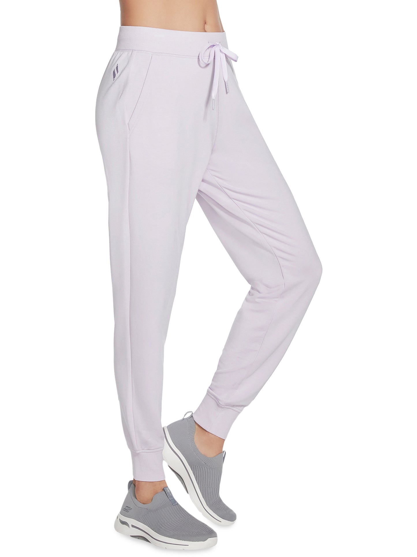 Calça jogger com cordão Skechers Restful para mulheres, roxa, tamanho grande