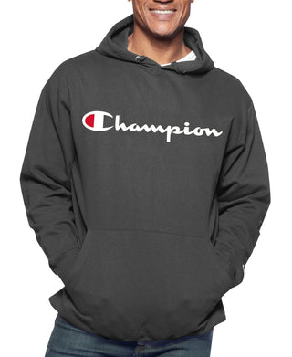 Moletom com capuz estampado com logotipo Champion masculino cinza tamanho 2X