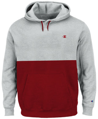 Moletom com capuz Champion masculino com blocos de cores cinza, tamanho grande