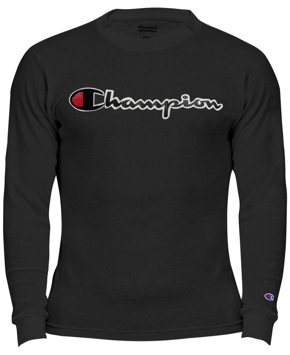 Camisa térmica masculina Champion Big &amp; Tall com estampa de logotipo, preta, tamanho grande