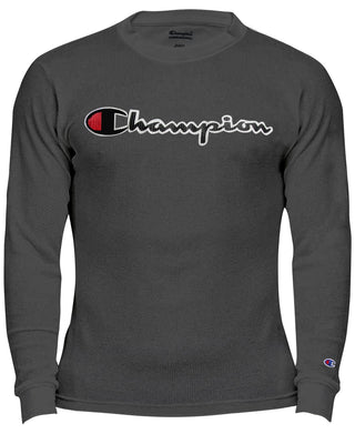 Camisa térmica masculina Champion Big &amp; Tall com estampa de logotipo cinza, tamanho XXXX-G