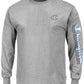 Camiseta masculina Champion com logo gráfico, manga comprida, cinza, tamanho XX-G
