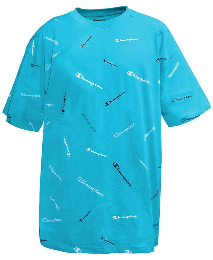 Camiseta Champion Masculina Relaxed Fit Allover com Logotipo Clássico Verde Tamanho XXX-G