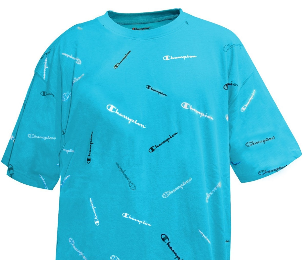 Camiseta Champion Masculina Relaxed Fit Allover com Logotipo Clássico Verde Tamanho XXX-G