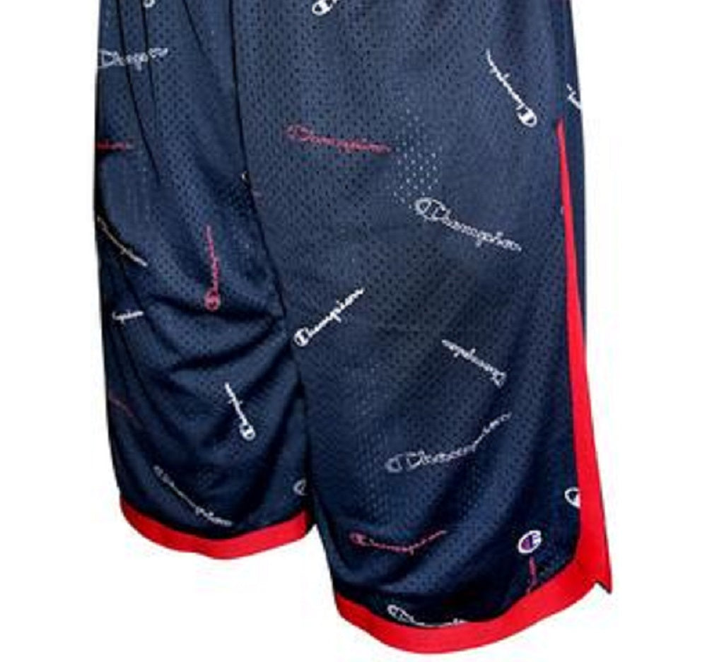 Bermuda masculina Champion Allover Classic Logo com fita de malha, azul, tamanho XX-G