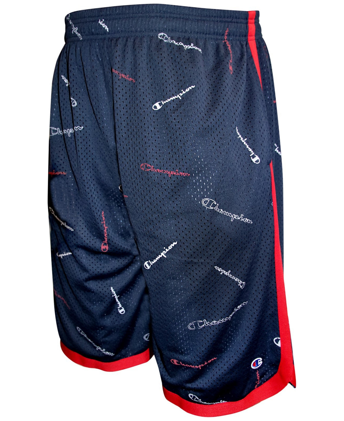 Bermuda masculina Champion Allover Classic Logo com fita de malha, branca, tamanho 2X