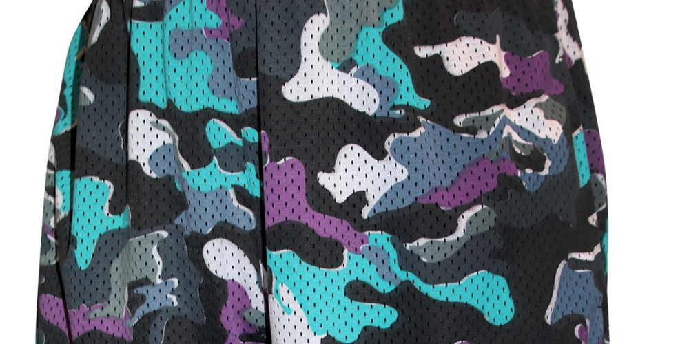 Champion Masculino Multi-Tone Camo Mesh Short Abs Preto Camuflado Tamanho XLT