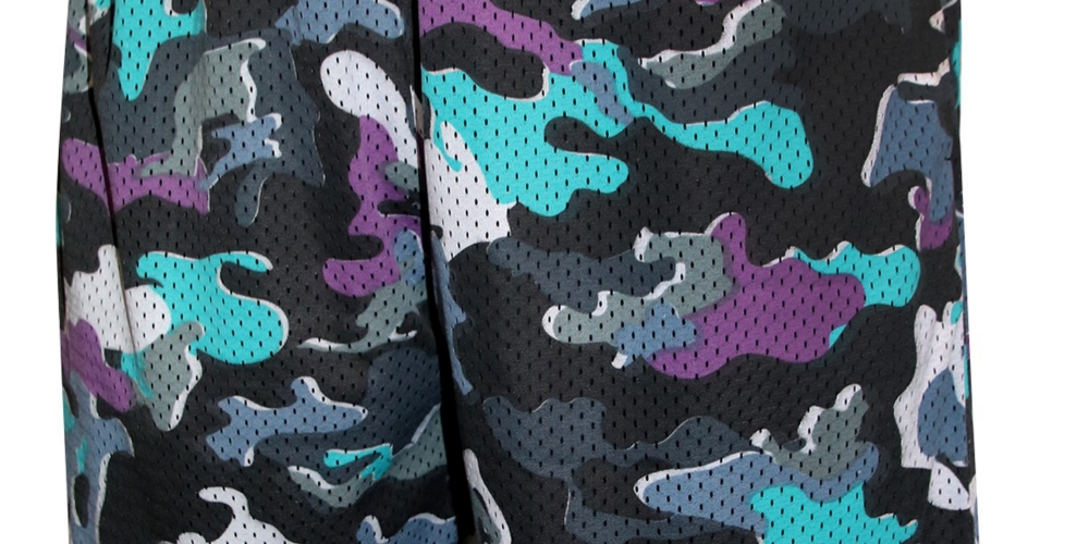 Champion Masculino Multi-Tone Camo Mesh Short Abs Preto Camuflado Tamanho XLT