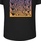 Camiseta masculina Champion com estampa psicodélica e logotipo retrô, preta, tamanho XXX-G