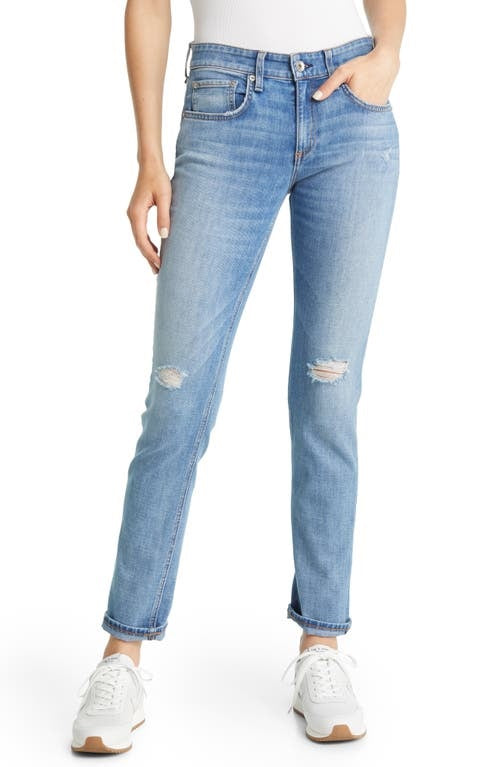 Rag &amp; Bone Calça Jeans Feminina Dre Cintura Baixa Slim Boyfriend Azul Tamanho 27