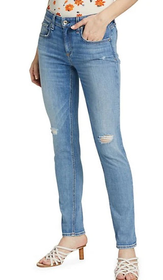 Rag &amp; Bone Calça Jeans Feminina Dre Cintura Baixa Slim Boyfriend Azul Tamanho 27