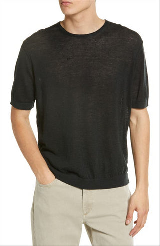 Camiseta Rag &amp; Bone Louis de algodão orgânico, preta, tamanho extragrande