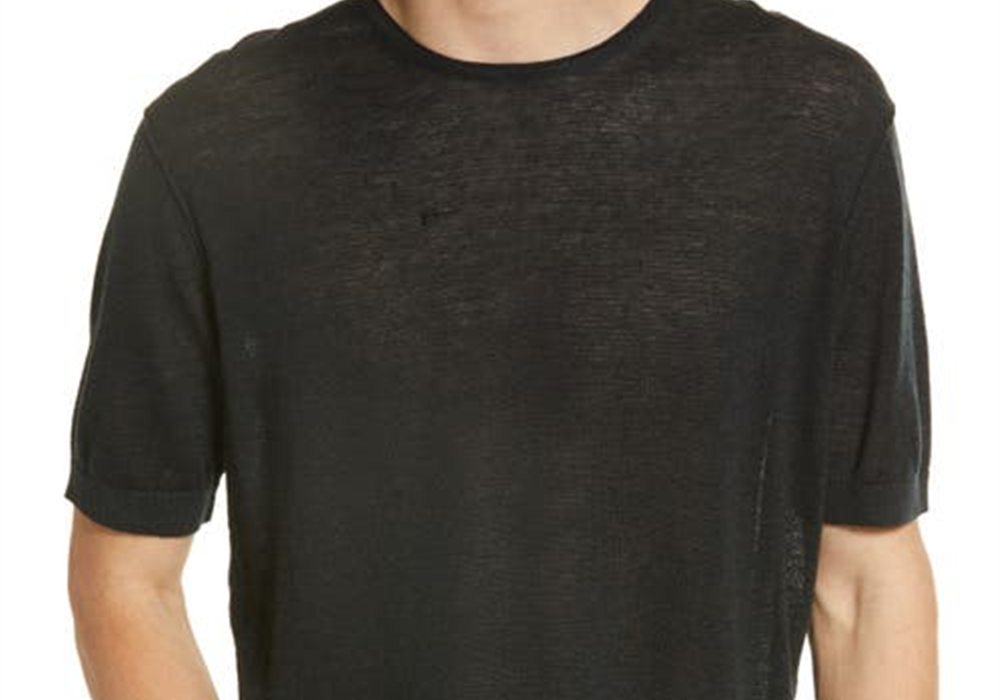 Camiseta Rag &amp; Bone Louis de algodão orgânico, preta, tamanho extragrande