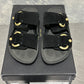 Sandália feminina Rag &amp; Bone Bailey Slide preta tamanho 8