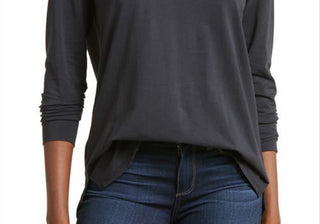 Camiseta de manga comprida LLBean, preta meia-noite, tamanho GG