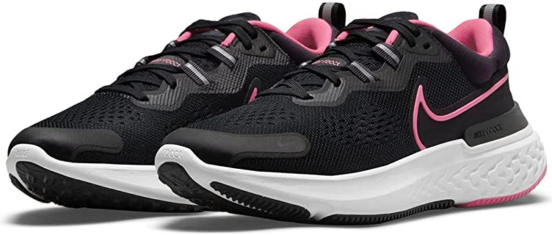 Tênis de corrida Nike React Miler 2 feminino, preto/rosa, tamanho 7,5 B(M) EUA
