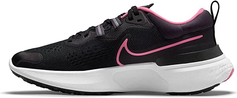 Tênis de corrida Nike React Miler 2 feminino, preto/rosa, tamanho 7,5 B(M) EUA