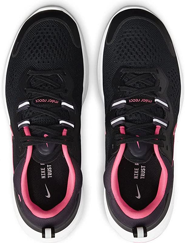 Tênis de corrida Nike React Miler 2 feminino, preto/rosa, tamanho 7,5 B(M) EUA