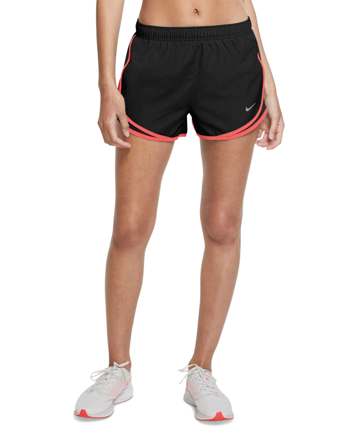 Shorts de corrida Nike Dri Fit Solid Tempo feminino, preto, tamanho XS