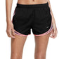 Shorts de corrida Nike Dri Fit Solid Tempo feminino, preto, tamanho XS
