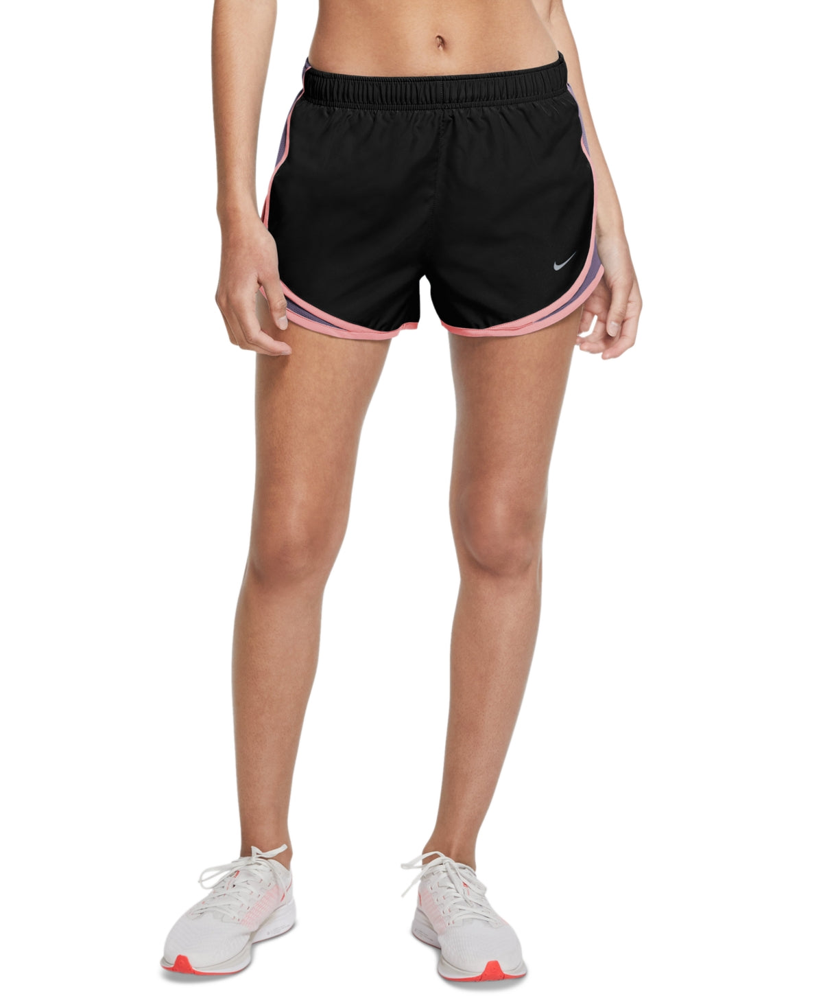 Shorts de corrida Nike Dri Fit Solid Tempo feminino, preto, tamanho XS