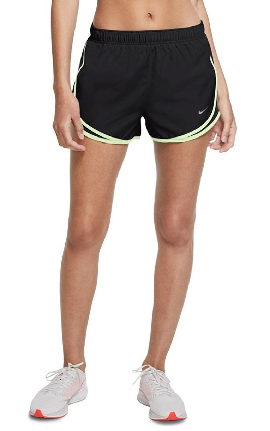 Shorts de corrida Nike Dri Fit Solid Tempo feminino, preto, tamanho grande