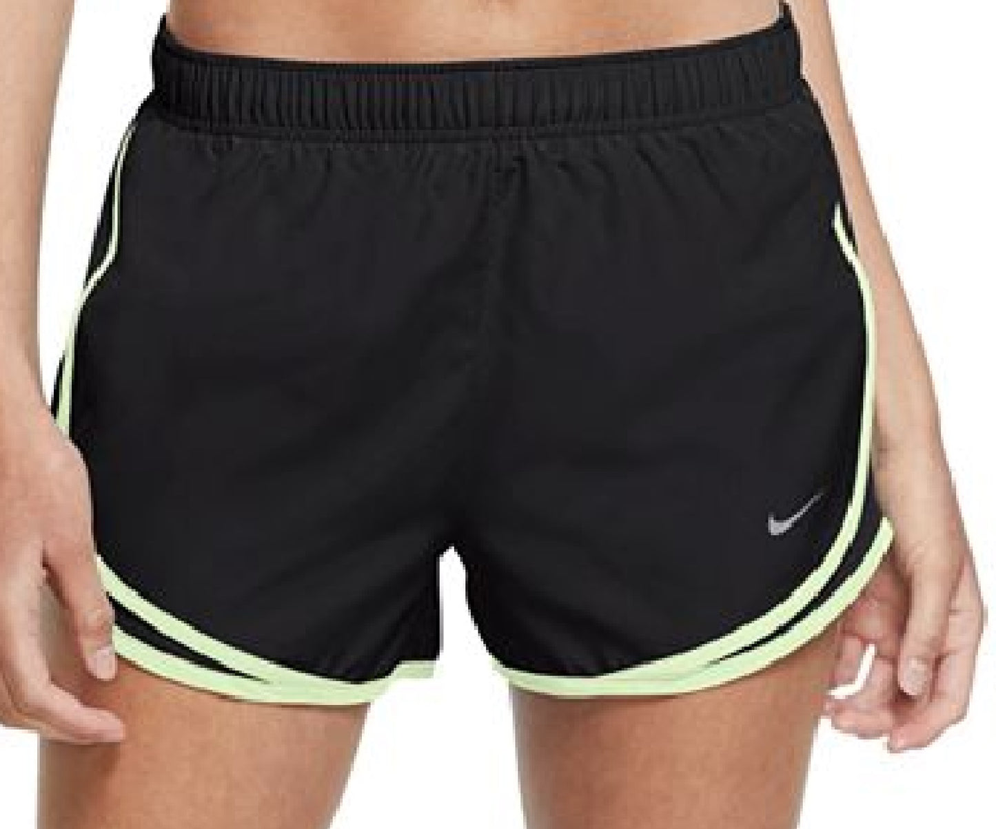 Shorts de corrida Nike Dri Fit Solid Tempo feminino, preto, tamanho grande