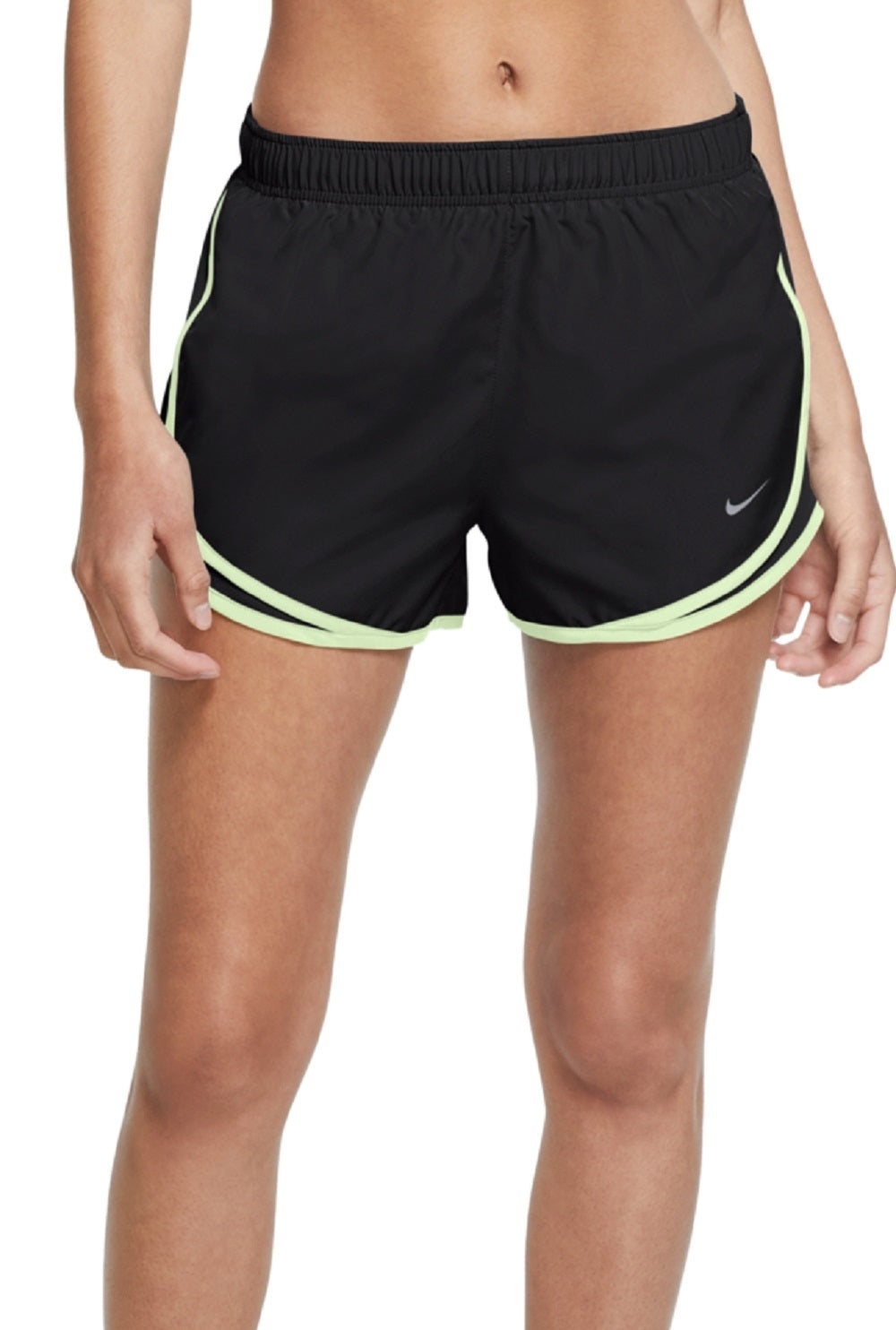 Shorts de corrida Nike Dri Fit Solid Tempo feminino, preto, tamanho pequeno