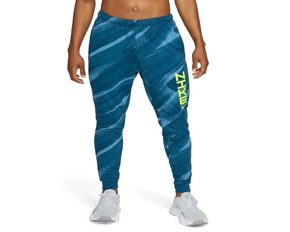 Calça de treino Nike Dri-FIT Fleece masculina, azul, tamanho pequeno
