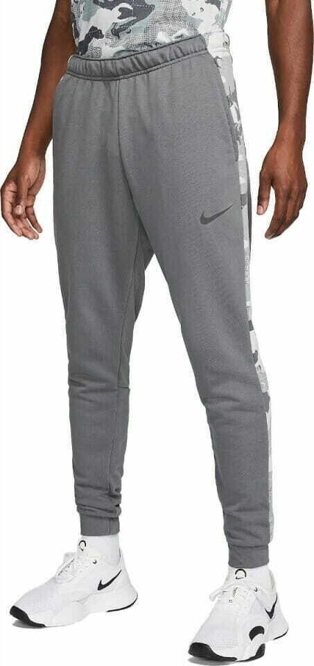Calça de treino Nike Camo Swoosh masculina, cinza, tamanho médio