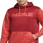 Moletom com capuz Nike Therma FIT masculino, estampado, vermelho, tamanho grande