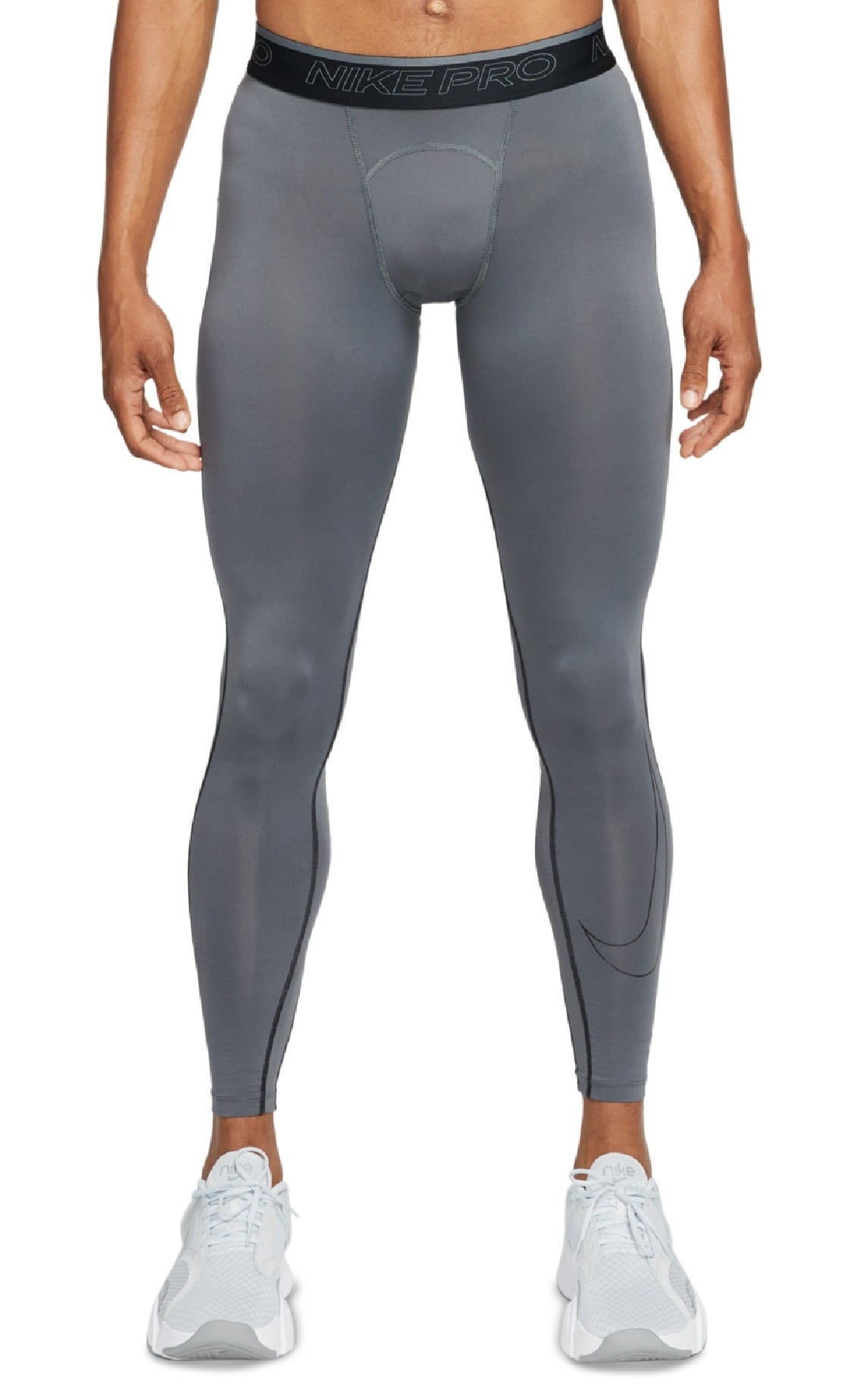 Calça de treino Nike Pro Dri Fit masculina cinza, tamanho médio