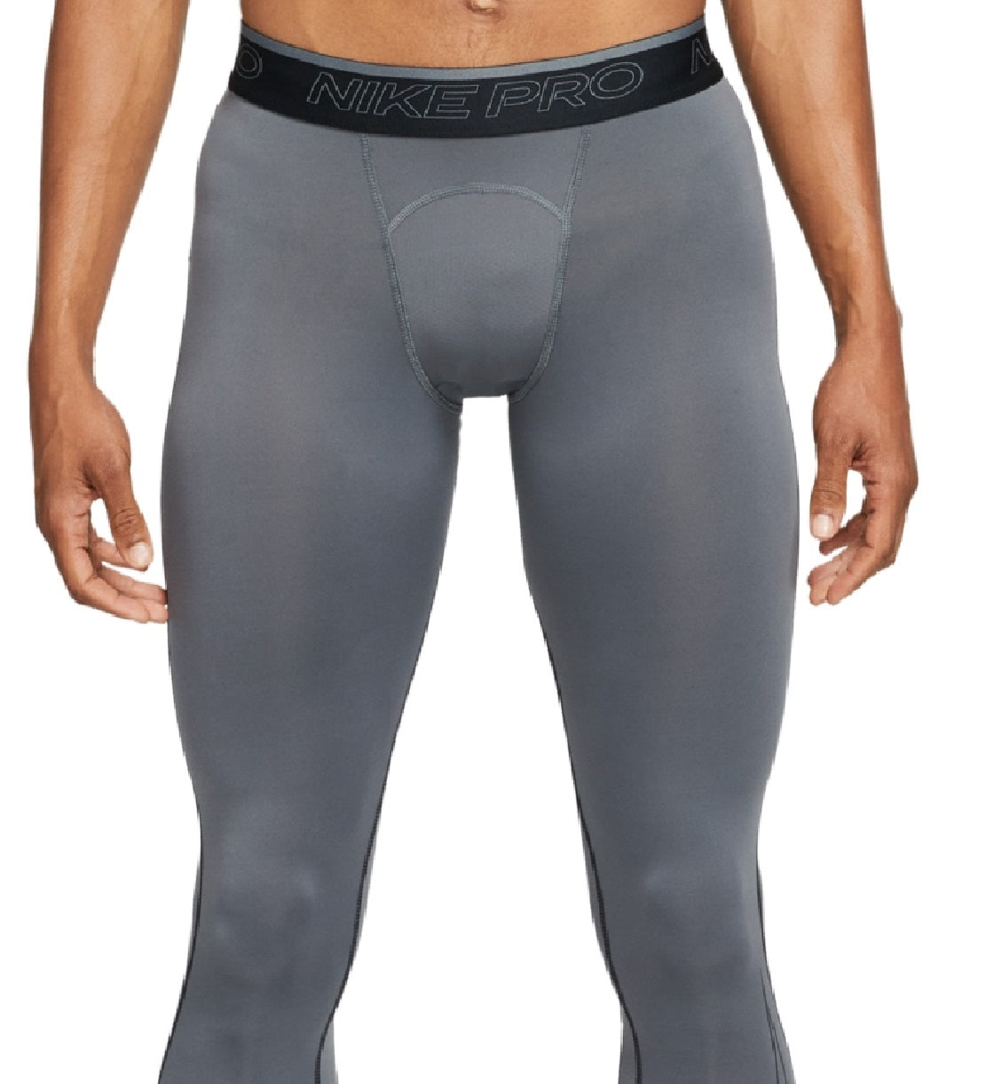 Calça de treino Nike Pro Dri Fit masculina cinza, tamanho médio