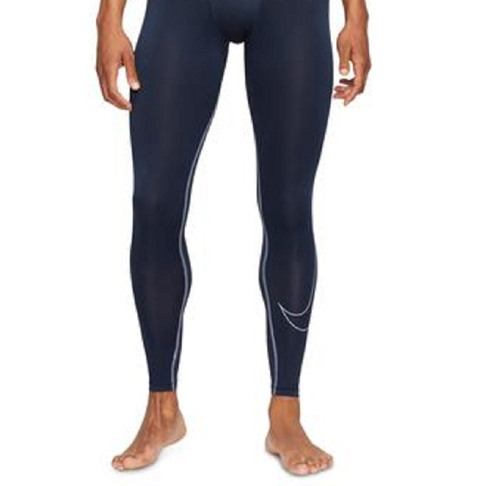 Calças justas de treino Nike Pro Long para homem, azul, tamanho pequeno