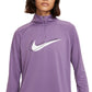 Camiseta Nike Swoosh Run Dri Fit Half Zip Feminina Roxa Tamanho XS