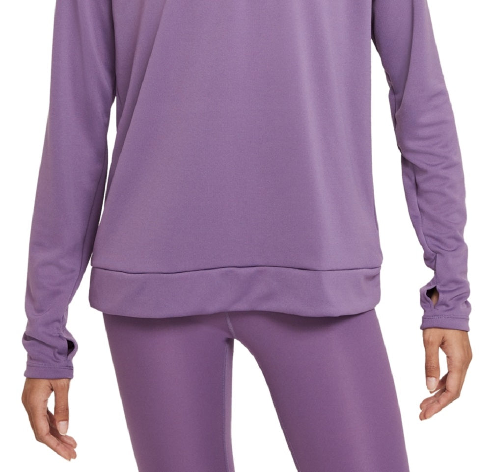 Camiseta Nike Swoosh Run Dri Fit Half Zip Feminina Roxa Tamanho XS