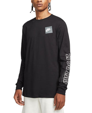 Camiseta Nike Just Do It Manga Longa Masculina Preta Tamanho Grande