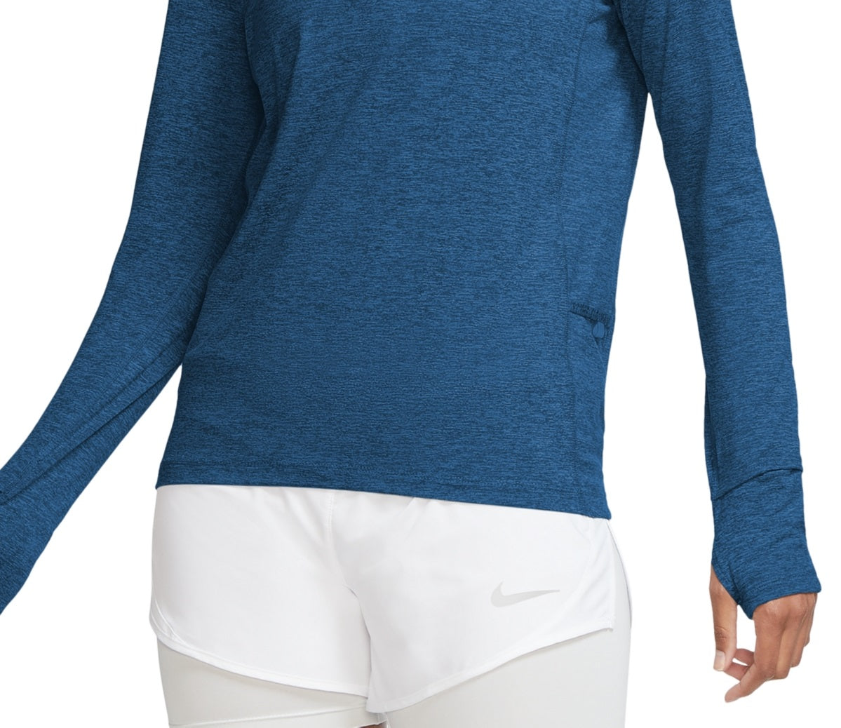 Camiseta de corrida Nike Element Dri Fit Half Zip feminina, azul, tamanho GG