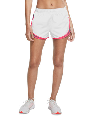 Shorts de corrida Nike Dri Fit Solid Tempo feminino, branco, tamanho grande