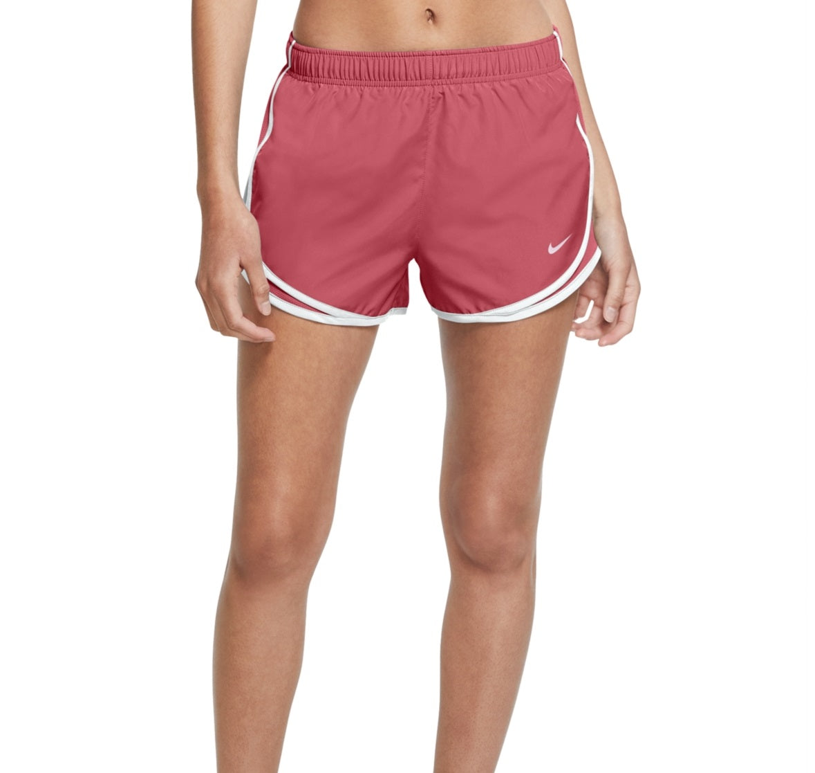 Shorts de corrida Nike Dri Fit Solid Tempo feminino, vermelho, tamanho XS