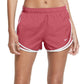 Shorts de corrida Nike Dri Fit Solid Tempo feminino rosa tamanho médio