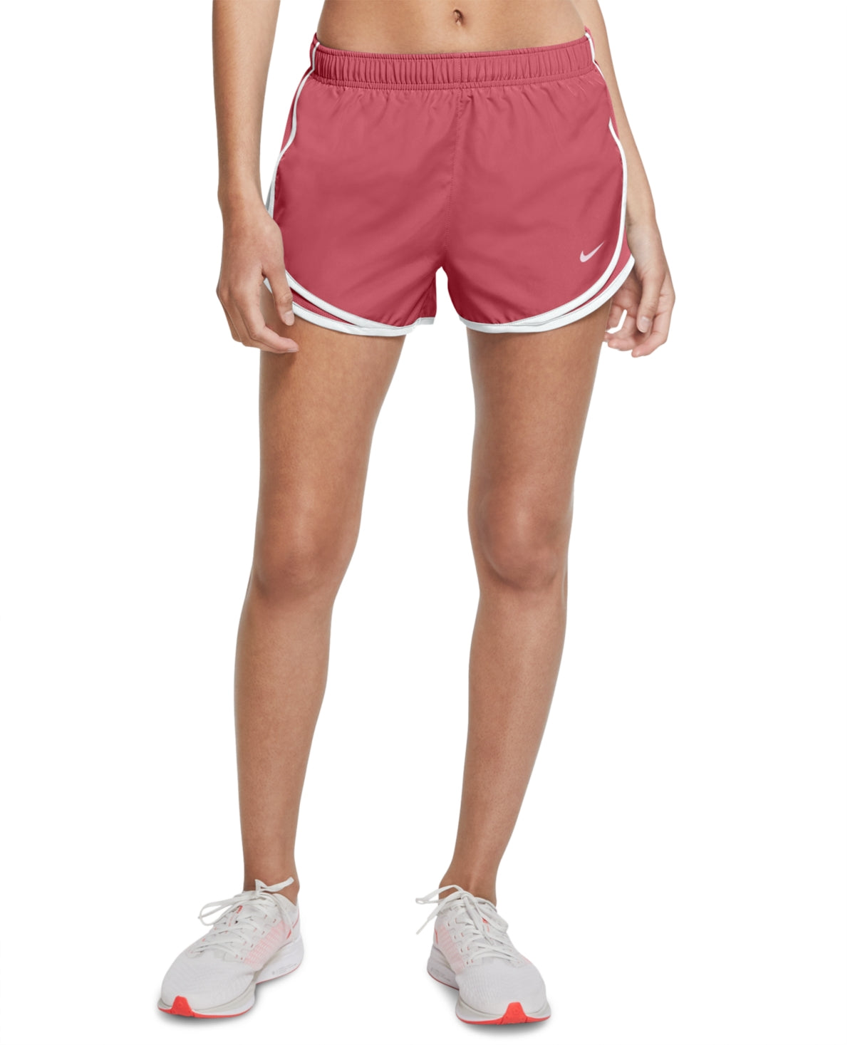 Shorts de corrida Nike Dri Fit Solid Tempo feminino rosa tamanho médio