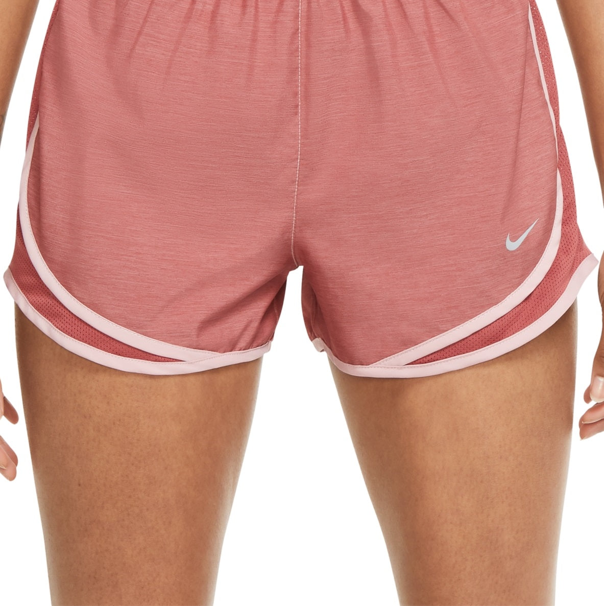 Shorts de corrida Nike Dri Fit Solid Tempo feminino rosa tamanho grande