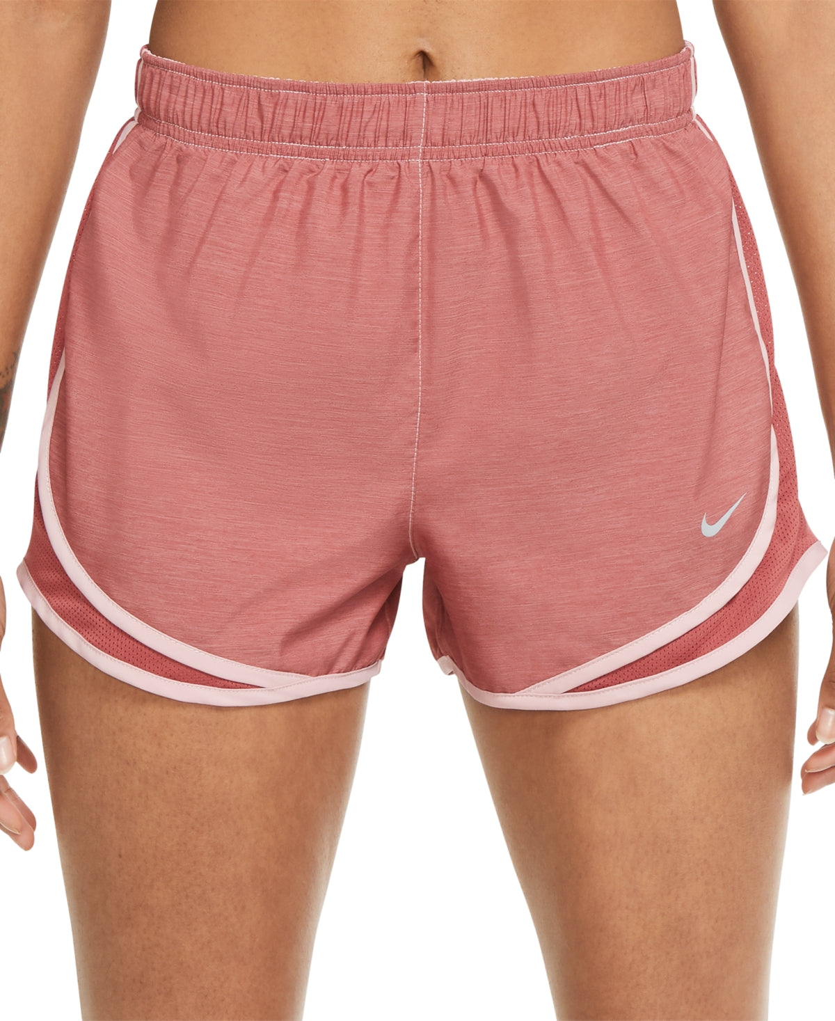 Shorts de corrida Nike Dri Fit Solid Tempo feminino rosa tamanho grande