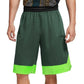 Shorts de treino de basquete Nike Dri-FIT 10 Durasheen masculino, verde, tamanho médio