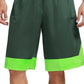 Shorts de treino de basquete Nike Dri-FIT 10 Durasheen masculino, verde, tamanho médio