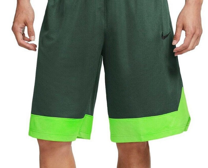 Shorts de treino de basquete Nike Dri-FIT 10 Durasheen masculino, verde, tamanho médio