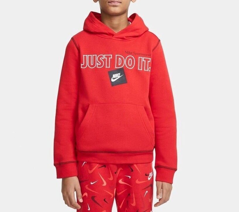 Moletom com capuz Nike Big Boy's Sportswear JDI vermelho tamanho XL