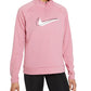 Moletom Nike Feminino com Gráfico e Zíper de 1/4" Rosa Tamanho 3X