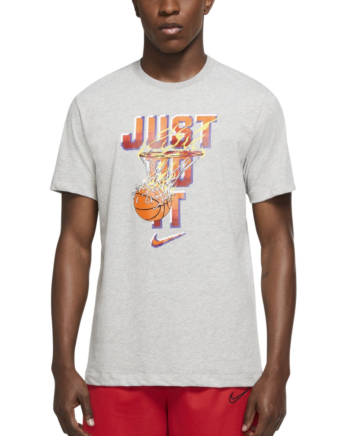 Camiseta Nike Just Do It Hoop Masculina Cinza Tamanho P